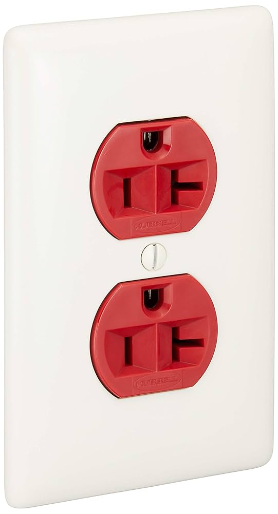 Amazon.co.jp: HUBBELL 2口壁コンセント(20A) レッド 8300R